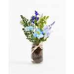 Mixed Floral Jar Vase (Set Of 6) 14" Glass Polyester