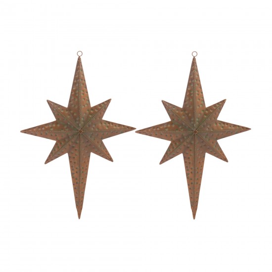 Star Ornament (Set Of 2) 18.75"H Metal