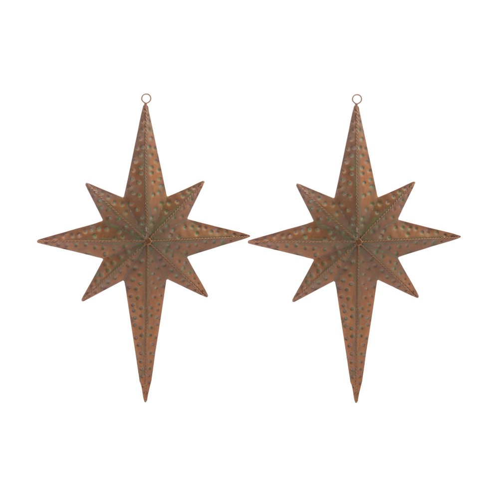 Star Ornament (Set Of 2) 18.75"H Metal