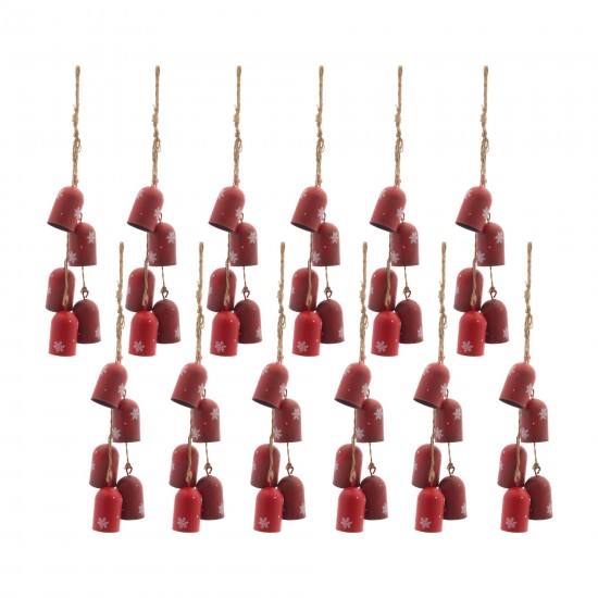 Bell Drop Ornament (Set Of 12) 22.5"H Metal/Jute