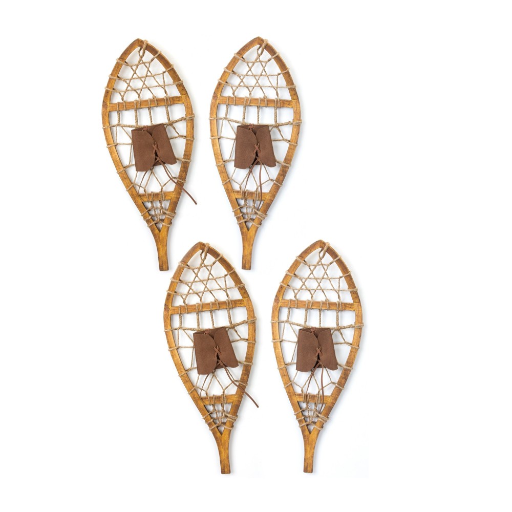 Snow Shoes (Set Of 4) 22"H Wood