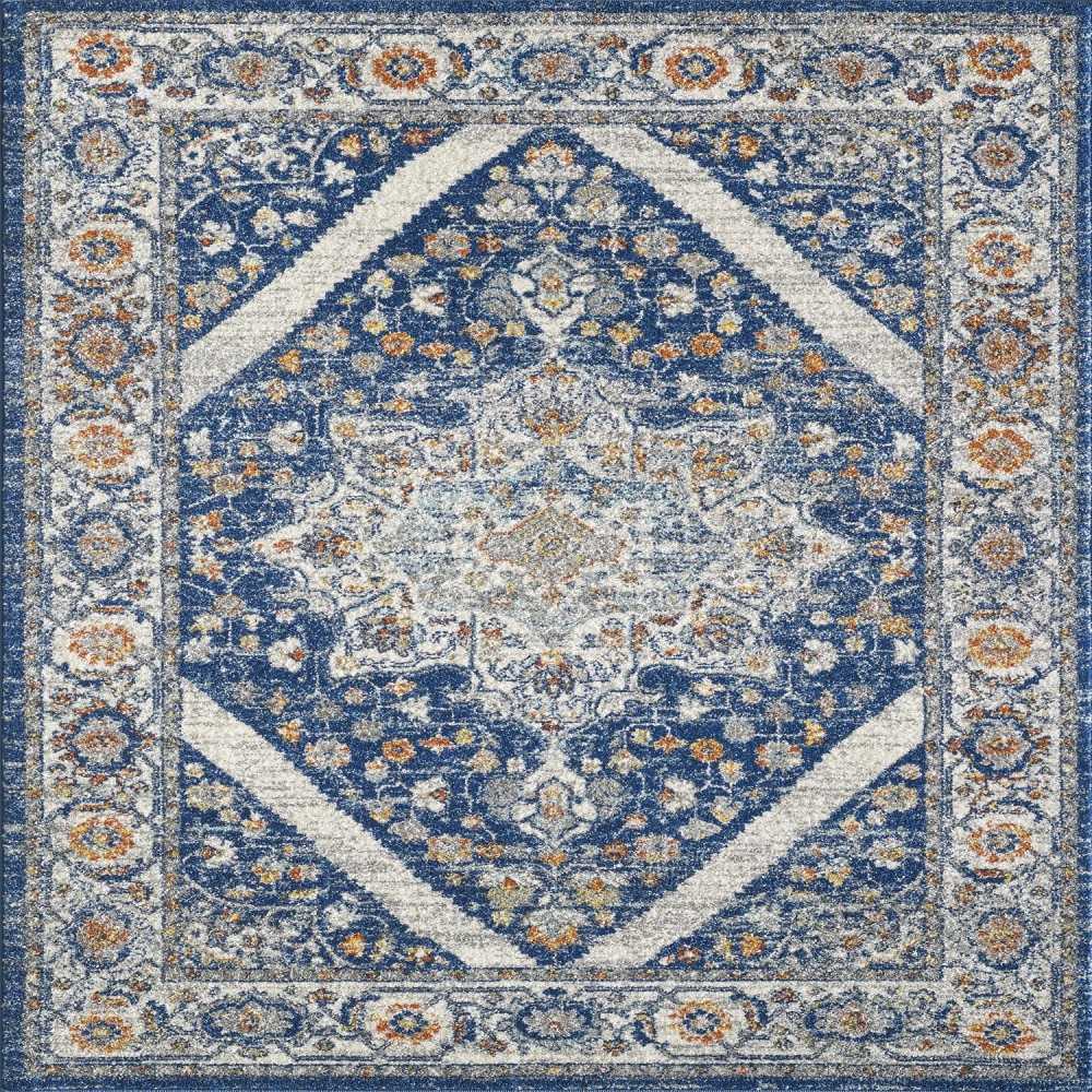 Totti Vintage Navy/Cream 2x8 Oriental Rug