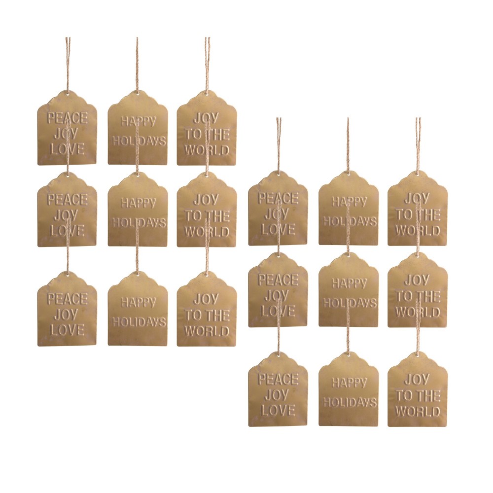 Tag Ornament (Set Of 12) 9.5"H Metal