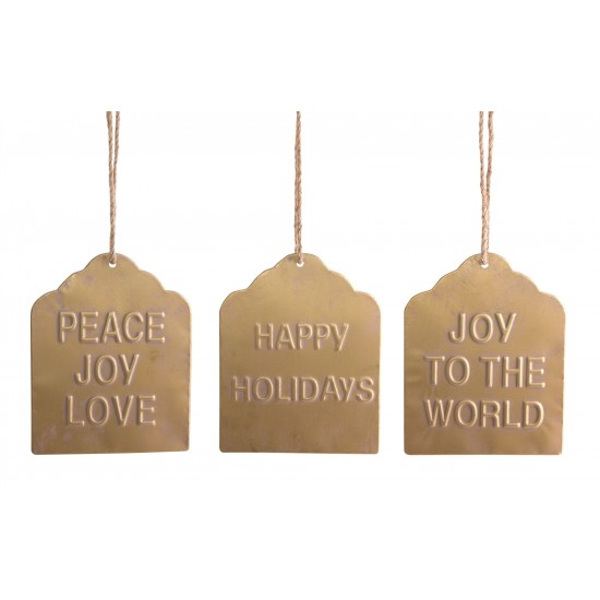 Tag Ornament (Set Of 12) 9.5"H Metal