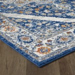 Totti Vintage Navy/Cream 2x8 Oriental Rug