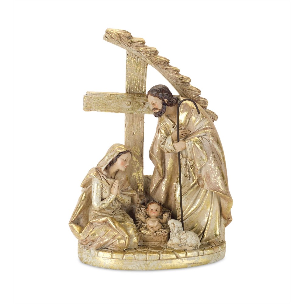 Holy Family 10.25"H Resin, Gold