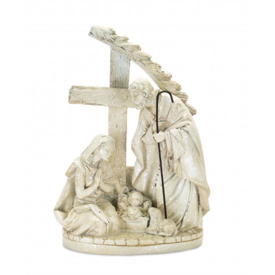 Holy Family 10.25"H Resin, Silver