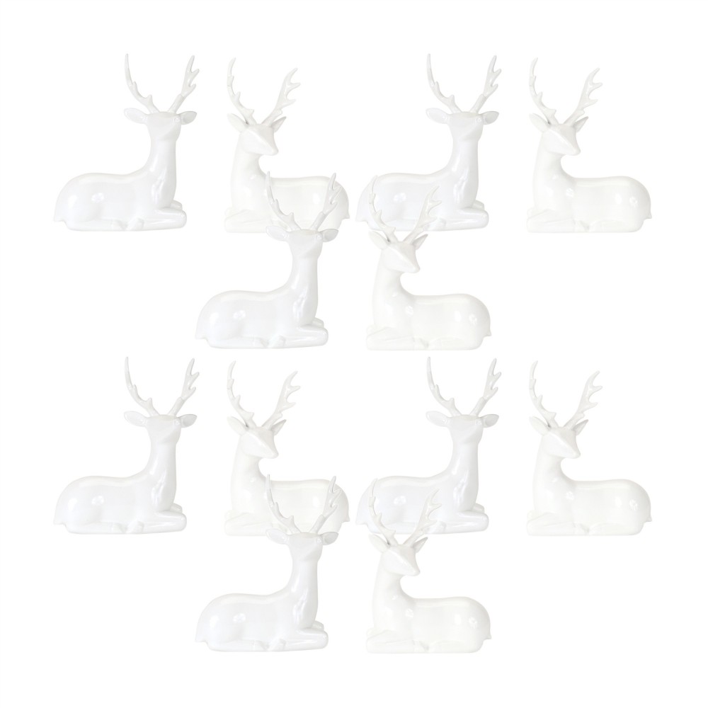 Deer (Set Of 12) 6"H Resin