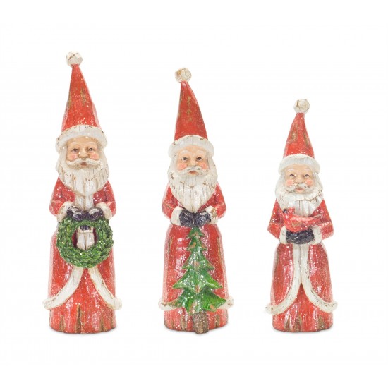 Santa (Set Of 3) 8.5"H, 9.75"H, 10.25"H Resin