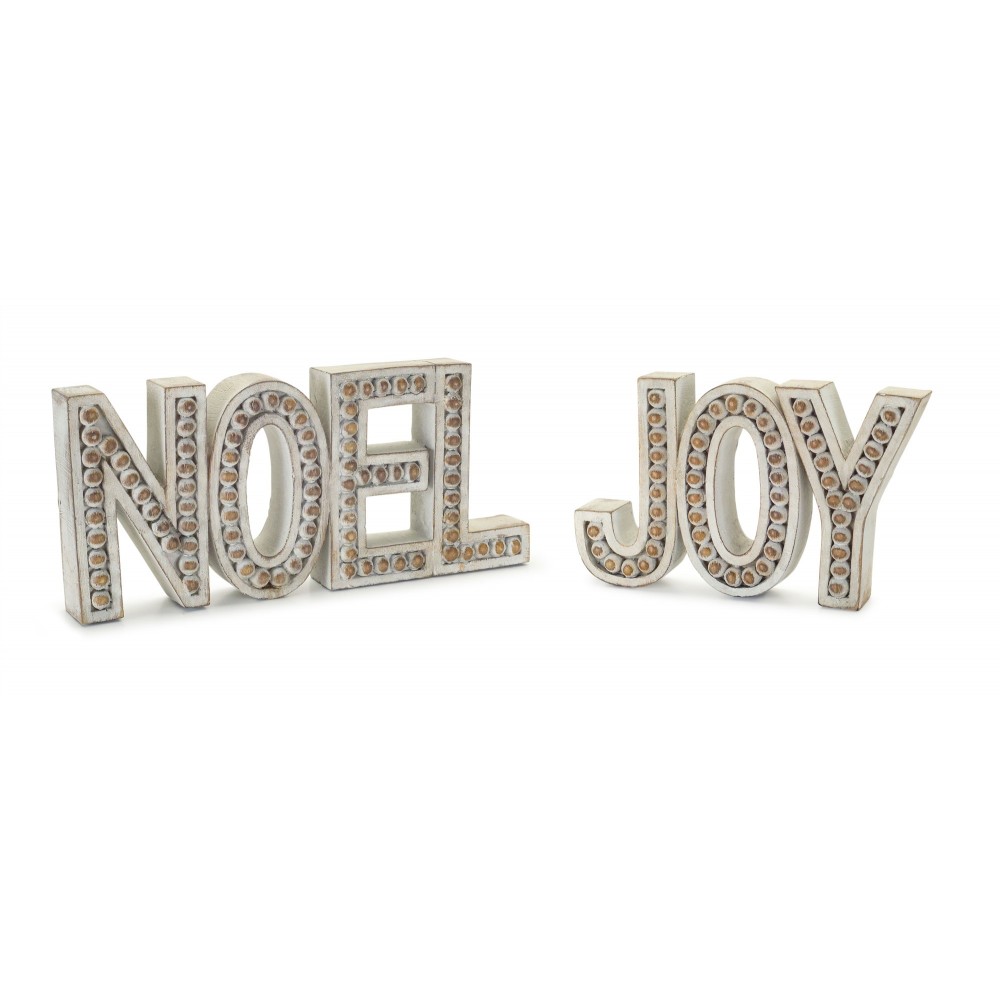 Noel And Joy (Set Of 2) 4.5"H Resin