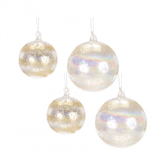 Ball Ornament (Set Of 4) 4.75"H, 5.5"H Glass