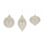 Ornament (Set Of 6) 4.25"H, 5"H, 6.5"H Glass