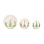 Christmas Tree Globe/Timer (Set Of 3) 4.25"H, 5.5"H, 7.75"H Glass