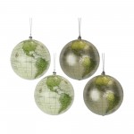 Globe Ornament (Set Of 4) 4.5"H Plastic