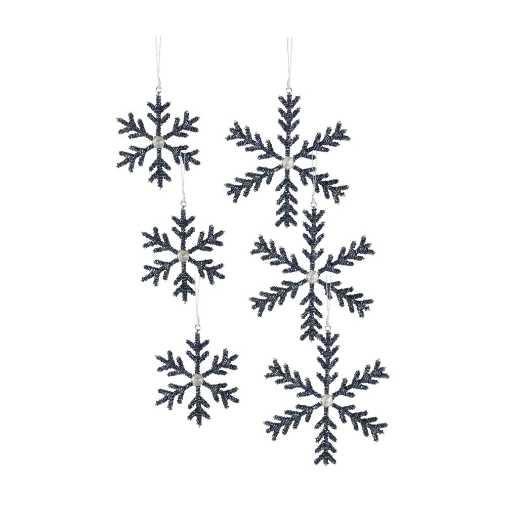 Snowflake Ornament (Set Of 6) 4.25"H, 6.5"H Metal