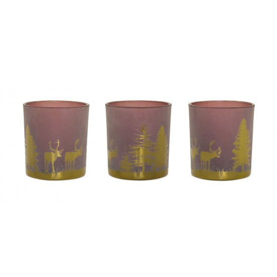 Woodland Deer Votive Holder (Set Of 3)