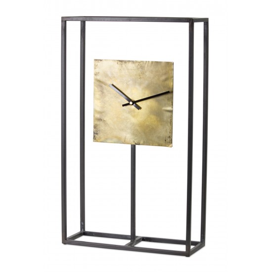 Clock 13" x 21.75"H Iron/Copper