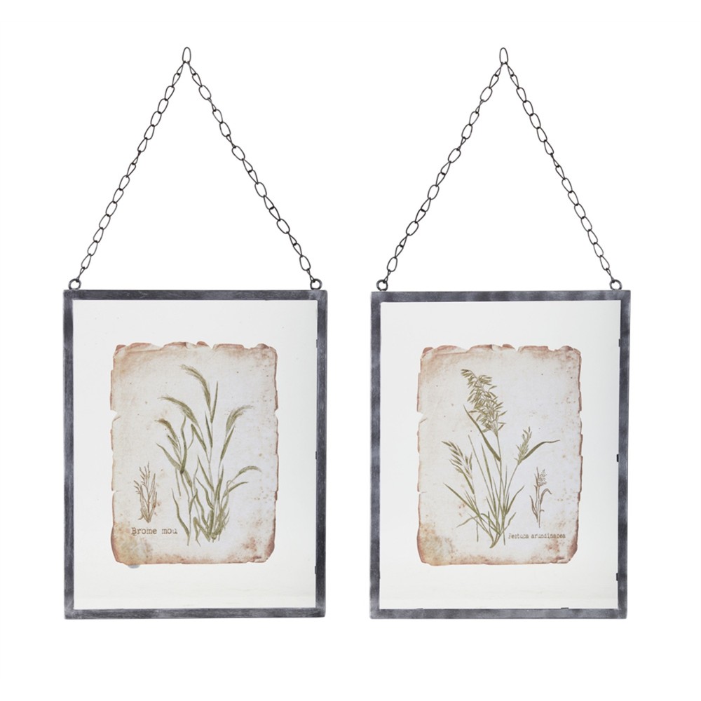 Grass Frame (Set Of 2) 12.5" x 16"H Glass/Metal Grass Frame (Set Of 2) 12.5" x 16"H Glass/Metal