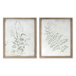 Fern/Floral Print (Set Of 2) 19.5" x 23.5"H Iron/Wood