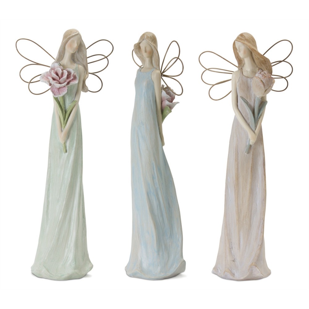 Angel (Set Of 3) 13"H Resin/Stone Powder