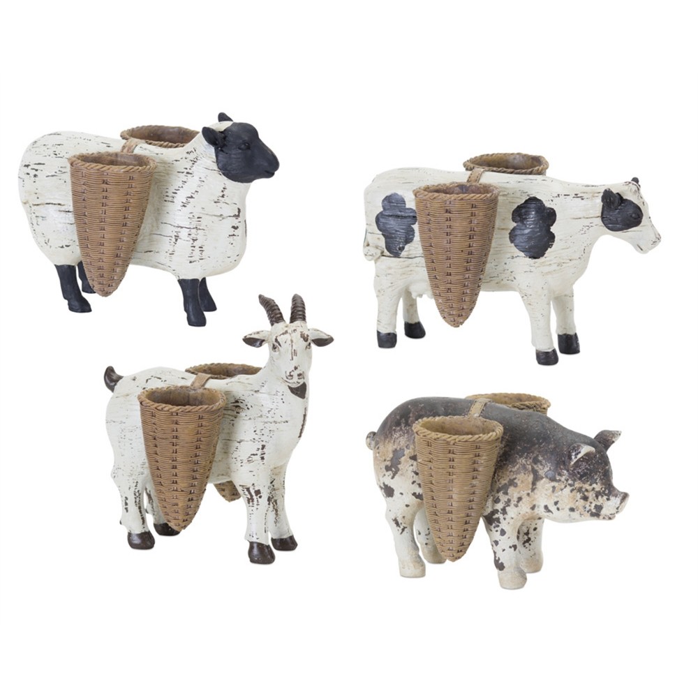 Farm Animal (Set Of 4) 4.25"H - 5.75"H Resin/Stone Powder