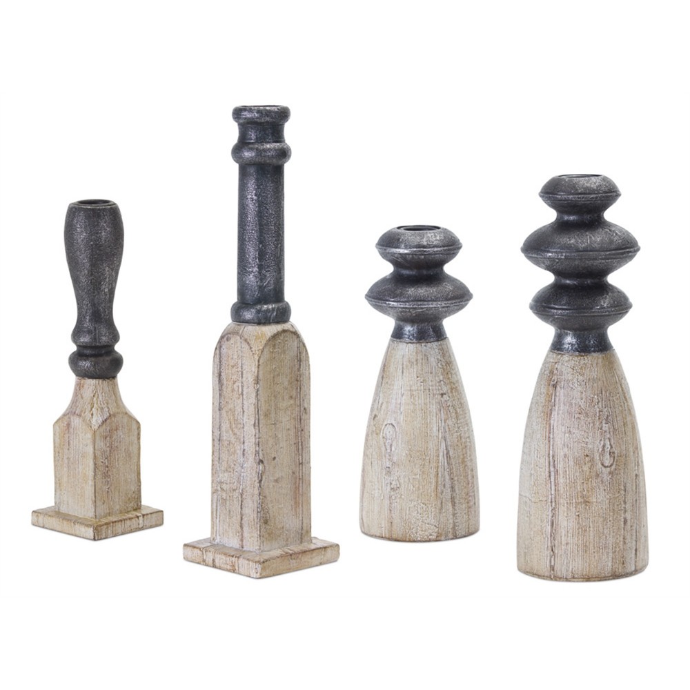 Candle Holder (Set Of 4) 8.75"H, 9.25"H, 11.5"H, 13.25"H Resin/Stone Powder Candle Holder (Set Of 4) 8.75"H, 9.25"H, 11.5"H, 13.25"H Resin/Stone Powder