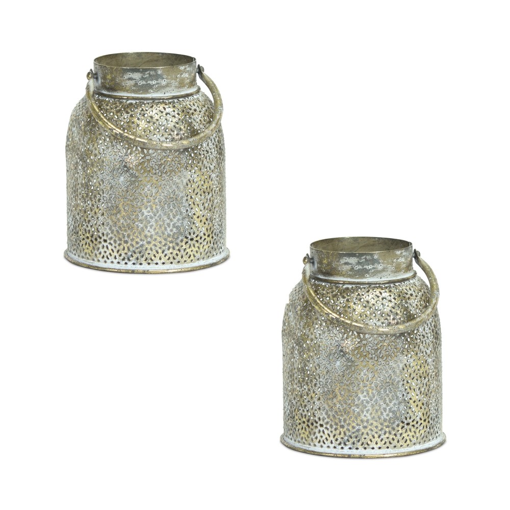 Candle Holder (Set Of 2) 7.5"H Metal Candle Holder (Set Of 2) 7.5"H Metal