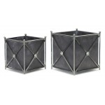 Planter (Set Of 2) 9.75" x 11"H, 12" x 13"H Metal