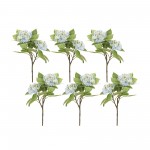 Hydrangea Branch (Set Of 6) 32"H Polyester, Blue, Green, Brown