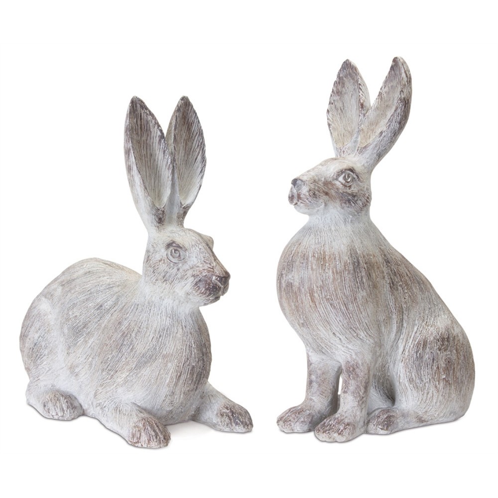 Rabbit (Set Of 2) 15"H, 17"H Resin