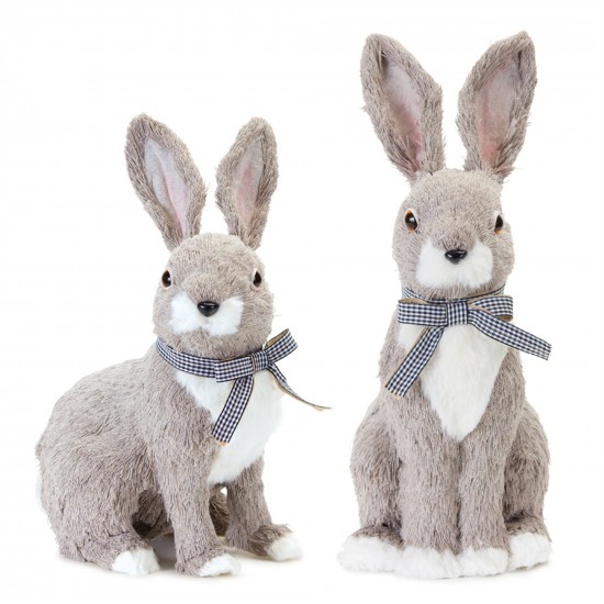 Rabbit (Set Of 2) 14"H, 16"H Polyester/Foam