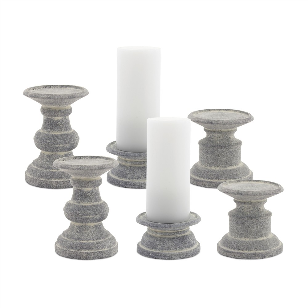 Candle Holder (Set Of 6) 3.5"H, 6.25"H, 8.5"H Terra Cotta