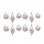 Ornament (Set Of 12) 4.25"H, 4.25"H, 6.5"H Glass