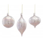 Ornament (Set Of 12) 4.25"H, 4.25"H, 6.5"H Glass