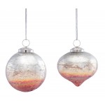 Ornament (Set Of 6) 4.5"H, 5"H Glass