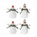 Snowman (Set Of 4) 5.5"H, 6.5"H Terra Cotta