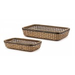 Tray (Set Of 2) 16"L x 11"W, 20"L x 14"W Bamboo/Wood