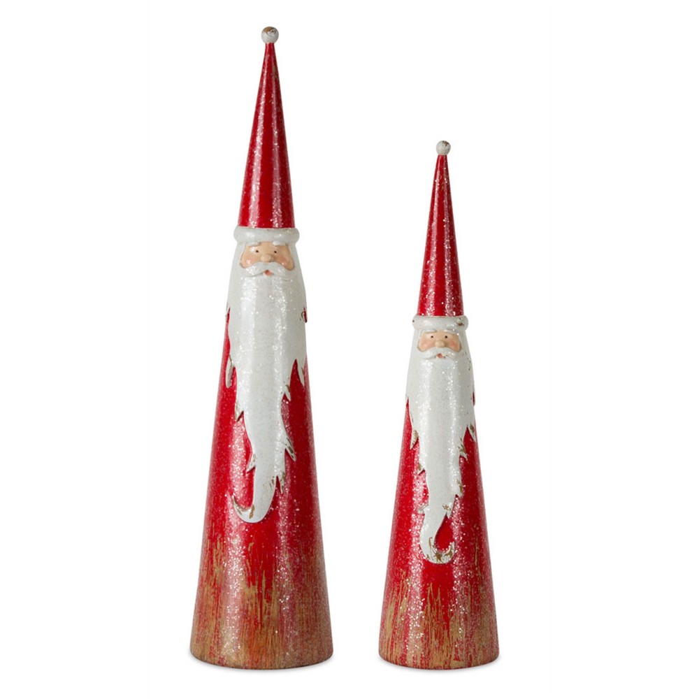 Santa (Set Of 2) 13.25"H, 16"H Resin