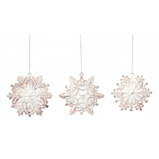 Snowflake Ornament (Set Of 12) 3.25"H Resin