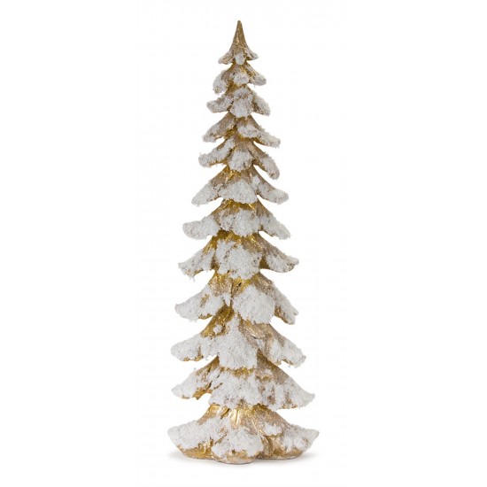 Tree 26"H Resin, Gold, White