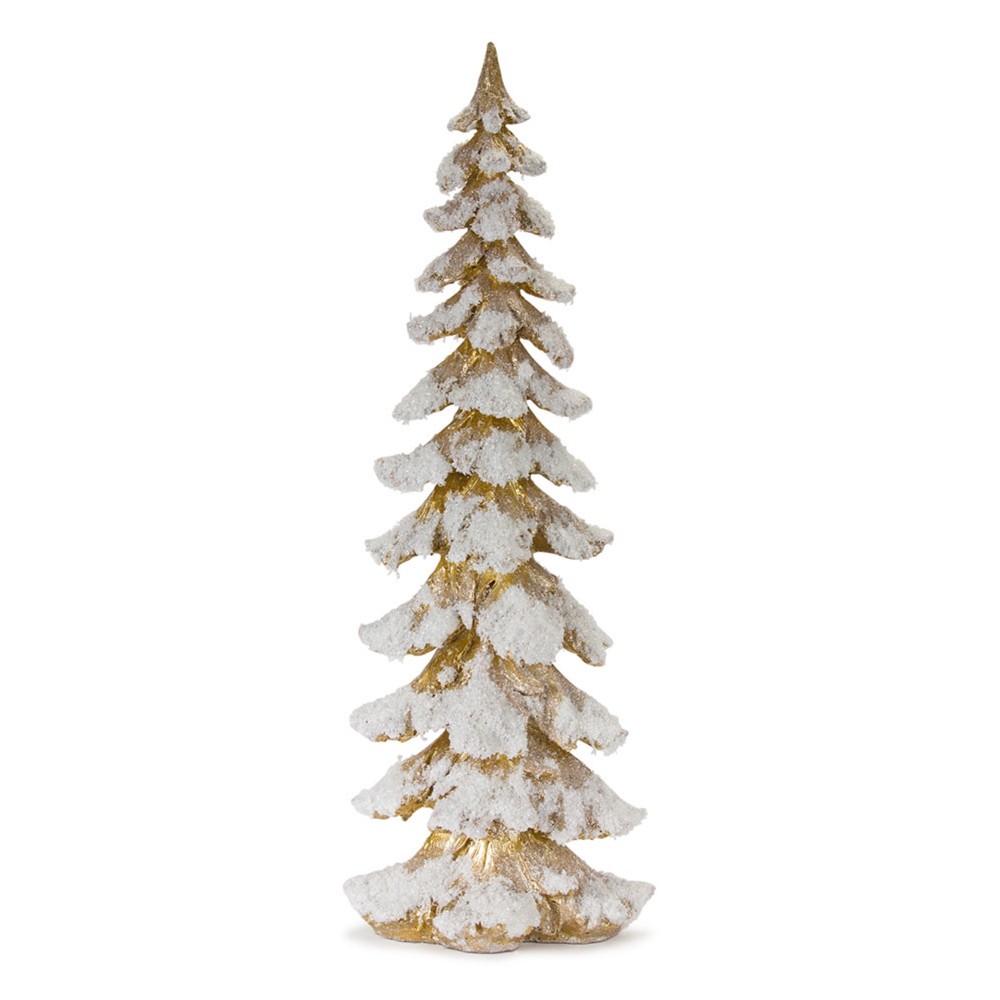 Tree 26"H Resin, Gold, White