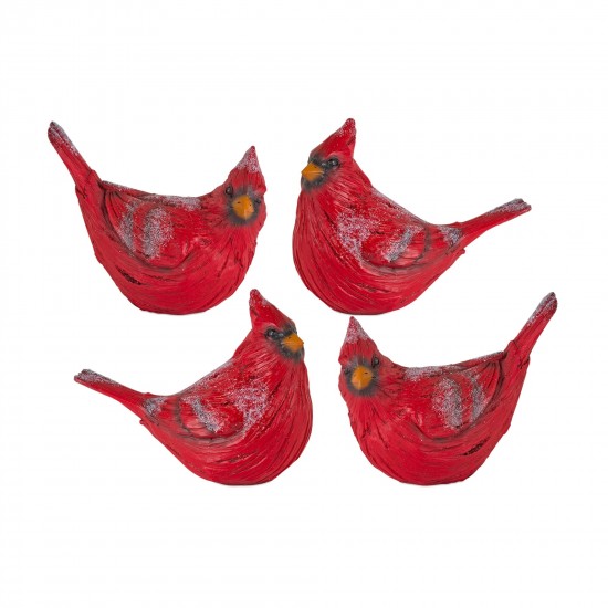 Cardinal (Set Of 4) 6"H, 6.5"H Resin