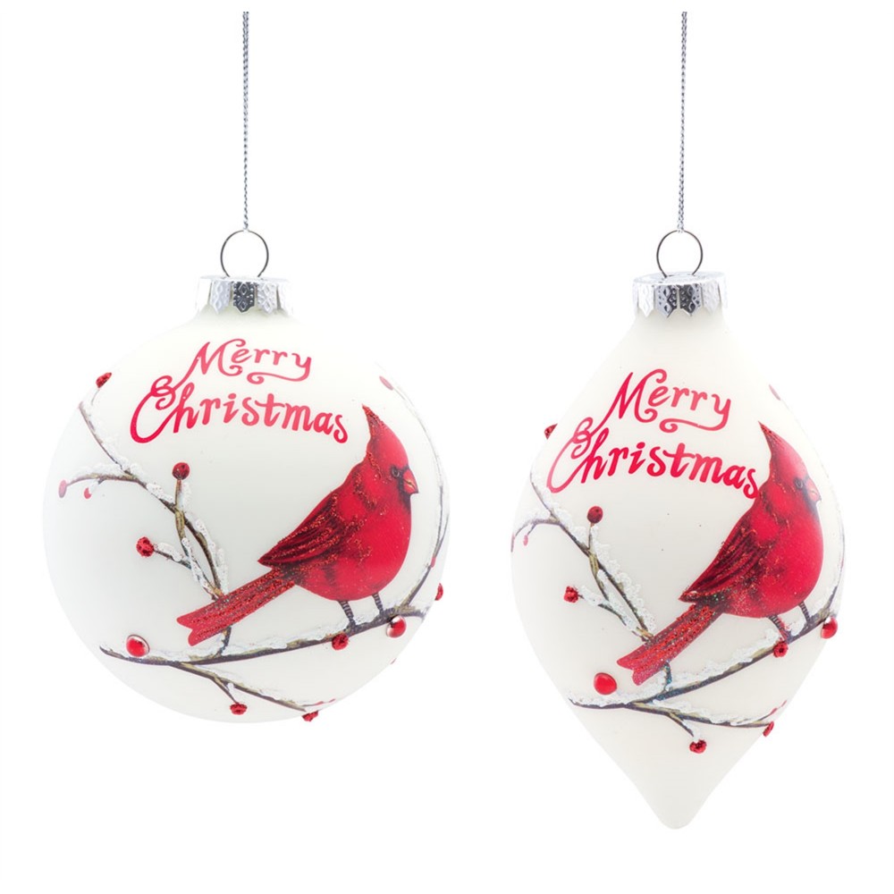 Cardinal Ornament (Set Of 6) 4.75"H, 6"H Glass