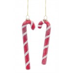 Candy Cane Ornament (Set Of 12) 6.5"H, 7.25"H Glass