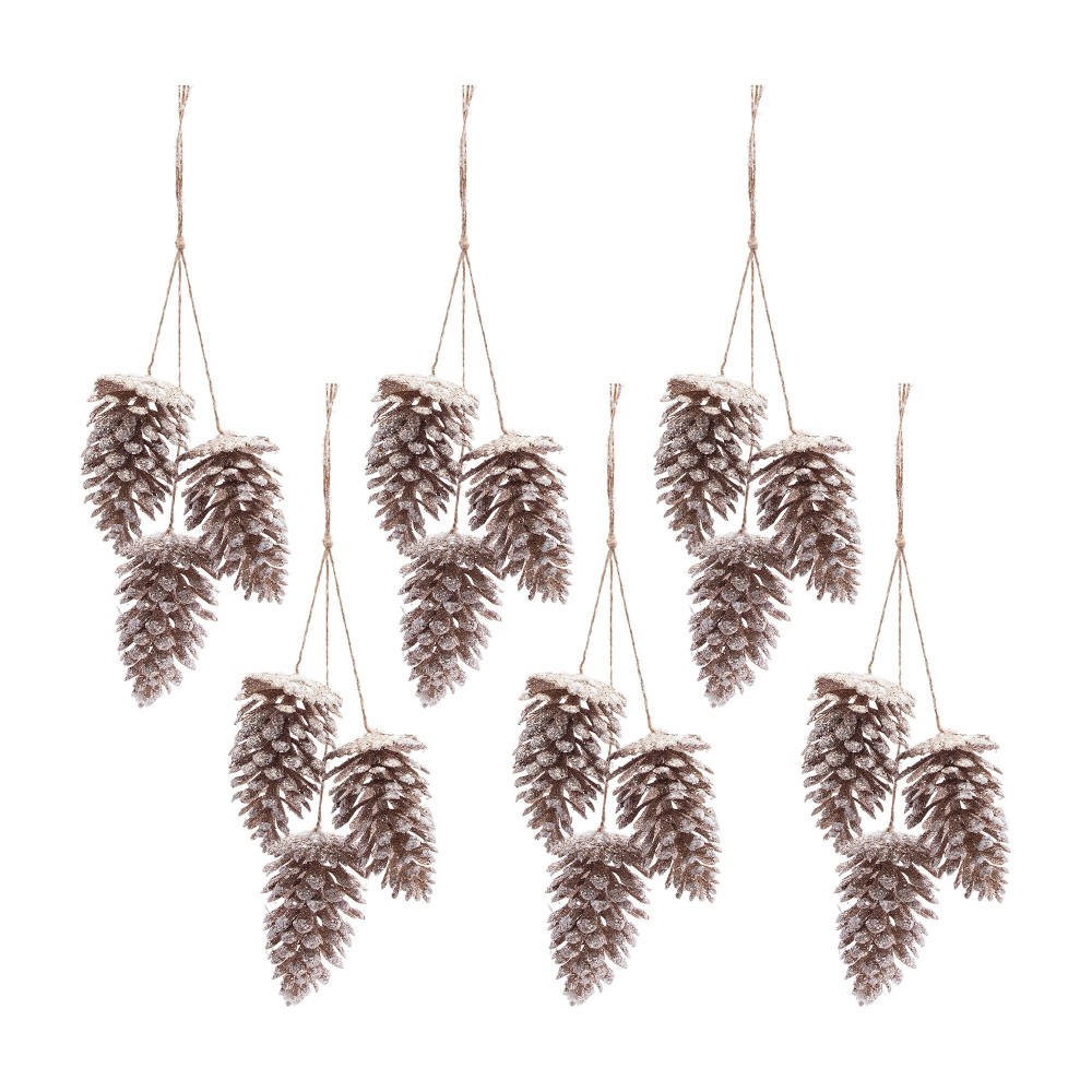 Pine Cone Drop Ornament 18"H (Set Of 6) Plastic