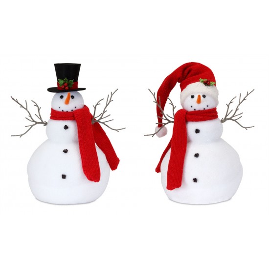 Snowman (Set Of 2) 13.25"H, 15.5"H Foam/Polyester