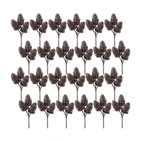 Pine Cone Pick 12"H (Set Of 24) Plastic