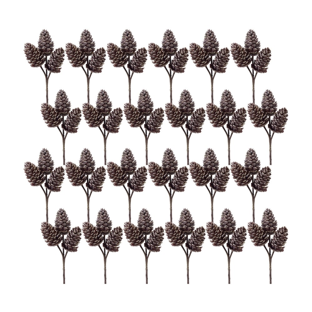 Pine Cone Pick 12"H (Set Of 24) Plastic