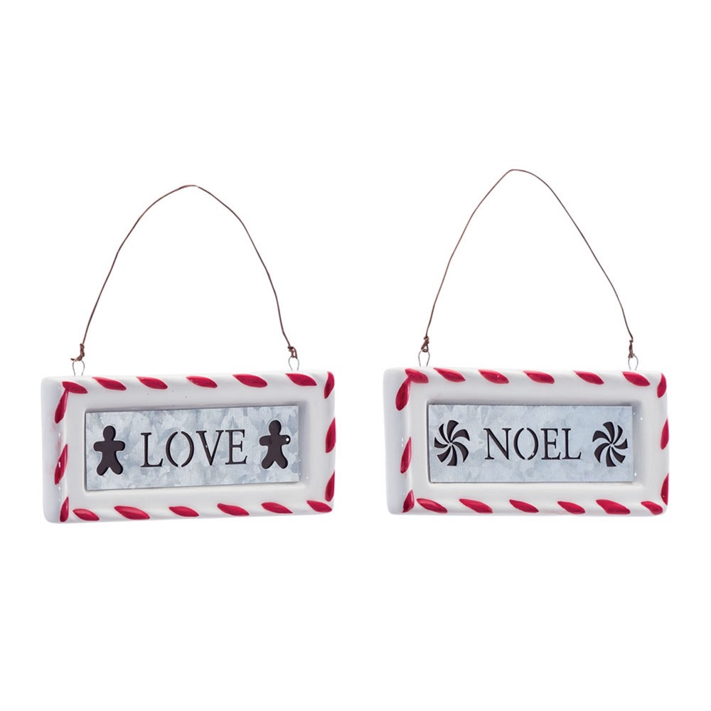 Love And Noel Ornament (Set Of 12) 4.5"H Ceramic