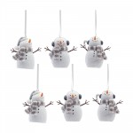 Snowman Ornament (Set Of 6) 6.5"H Resin